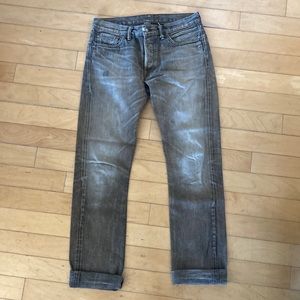 RRL Ralph Lauren brown distressed straight leg Jean 30 x 32